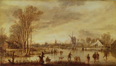 Ein Fluss im Winter von Aert van der Neer